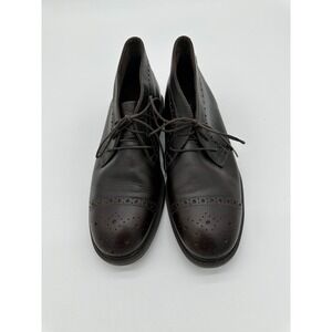 Dunham Chukka Boots Mens Cap Toe Brogue Leather Ankle Shoes Brown 8 4E
